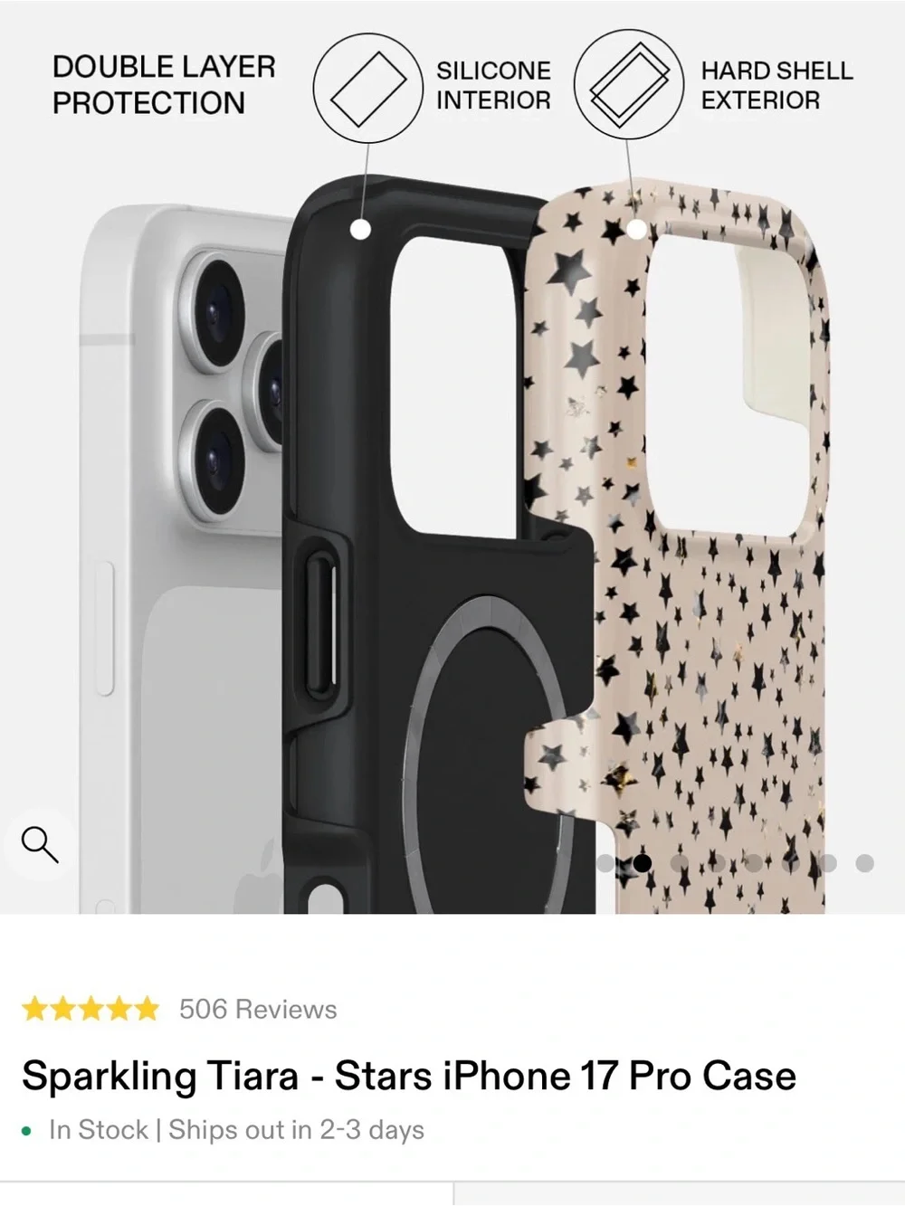 Burga “Sparkling Tiara” Phone Case & AirPods Case Set
